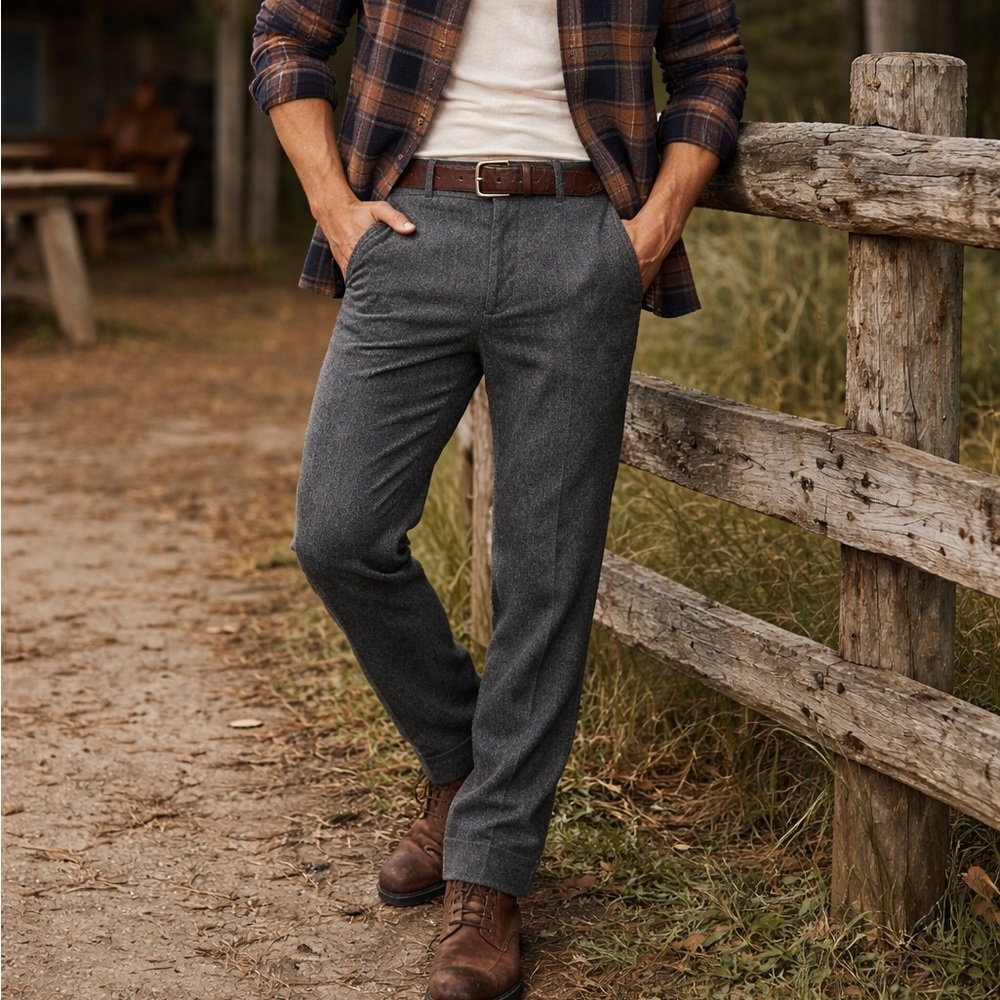 The Territory Ahead Men's Gray Wool-Blend Trousers